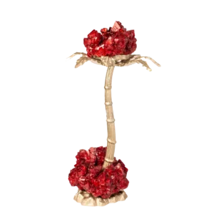 Red Alum Crystal Candle Stand